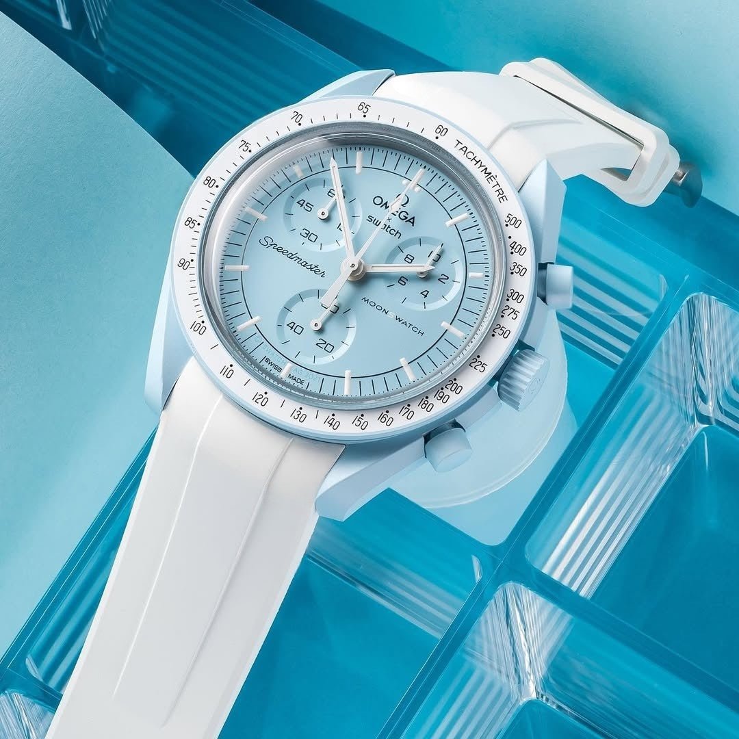 Kautschukarmband – Für Mission to Uranus | Omega X Swatch | MoonSwatch – Weiß - Helvetus DE