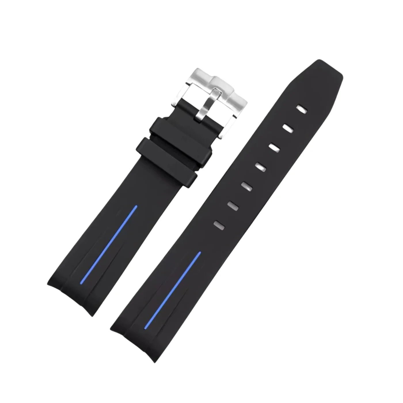 Kautschukarmband – Für Omega Seamaster 300 – LuxLine® - Schwarz/Blau - Helvetus DE