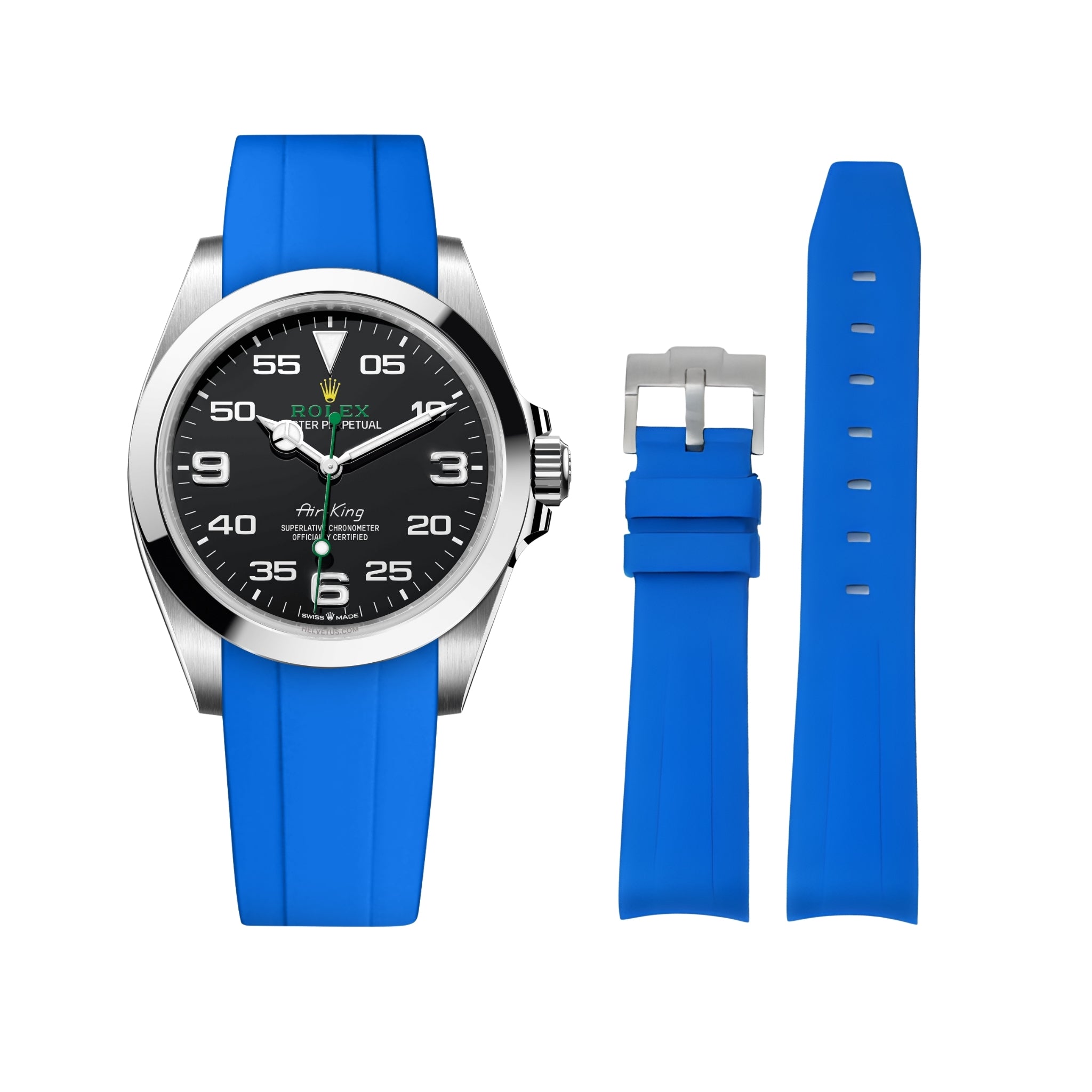 Kautschukarmband für Rolex Air - King 126900/116900 – Blau - Helvetus DE
