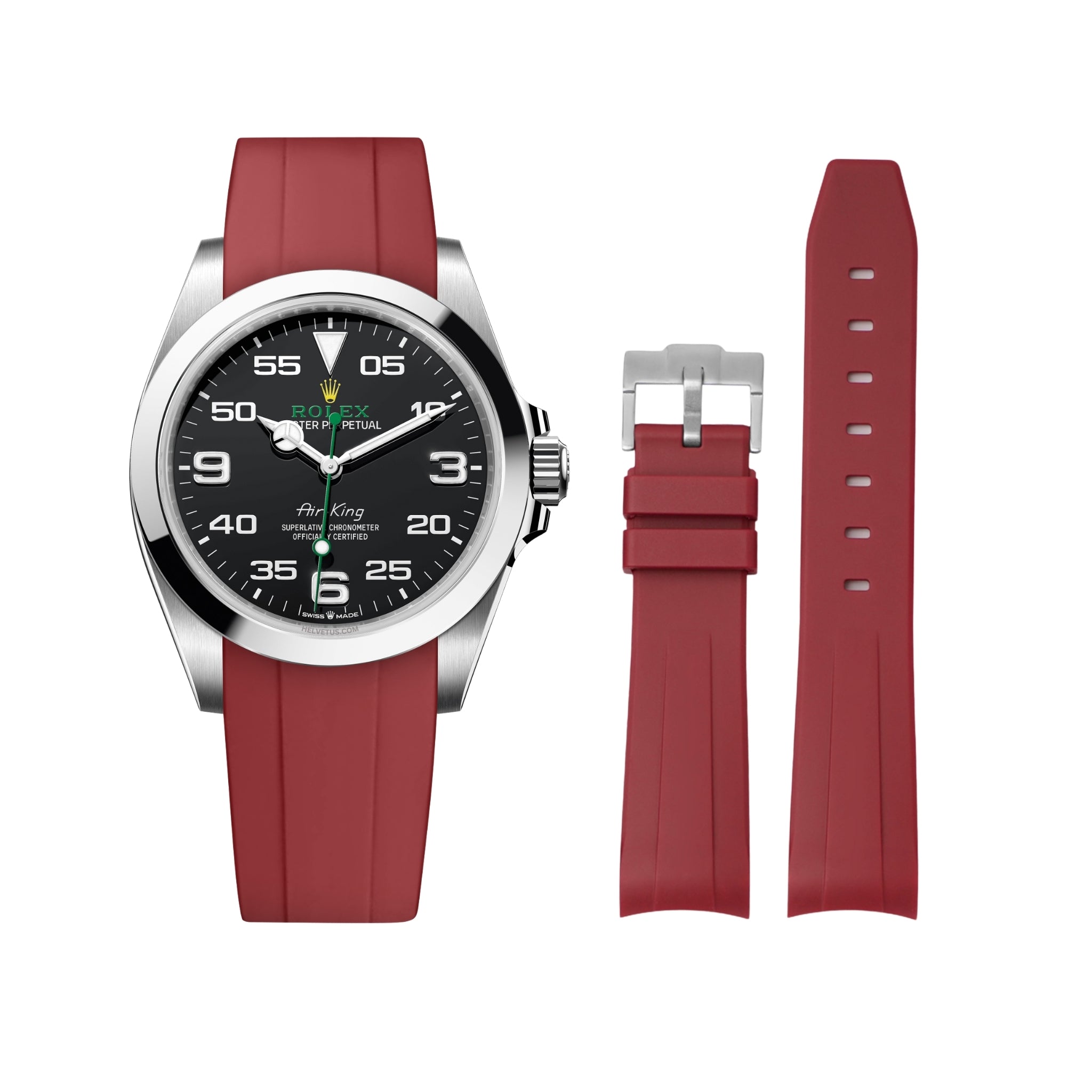 Kautschukarmband für Rolex Air - King 126900/116900 – Bordeaux - Helvetus DE