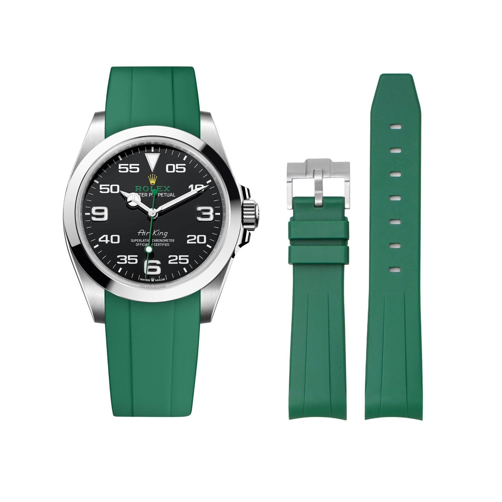 Kautschukarmband für Rolex Air - King 126900/116900 – Grün - Helvetus DE