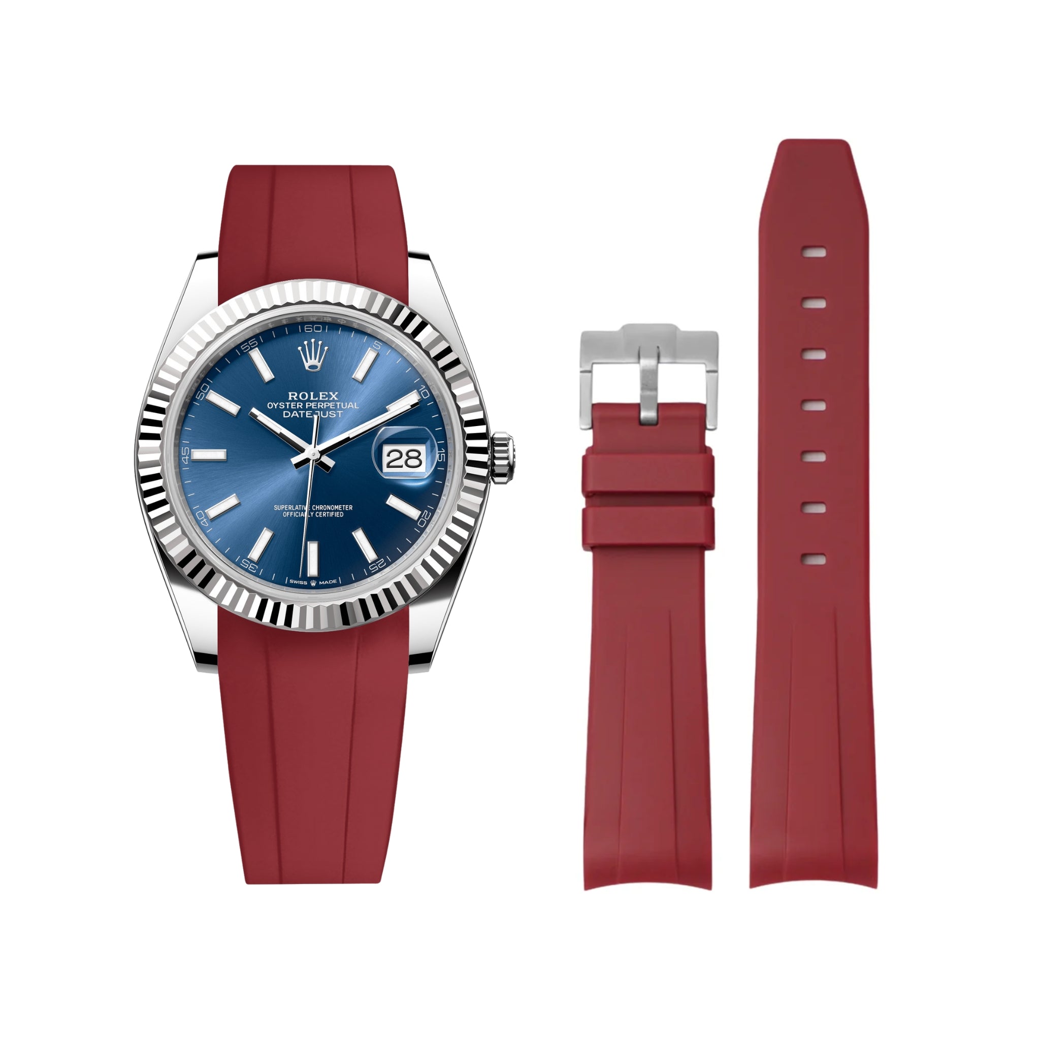 Kautschukarmband für Rolex Datejust 41mm – Bordeaux - Helvetus DE