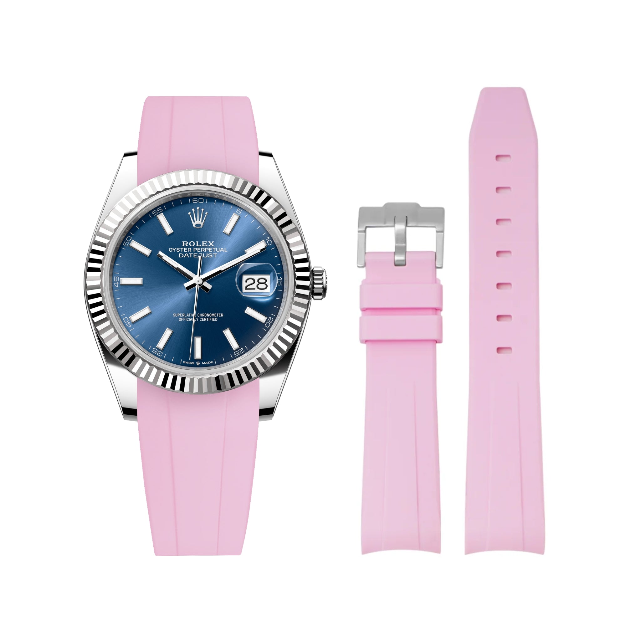 Kautschukarmband für Rolex Datejust 41mm – Pink - Helvetus DE