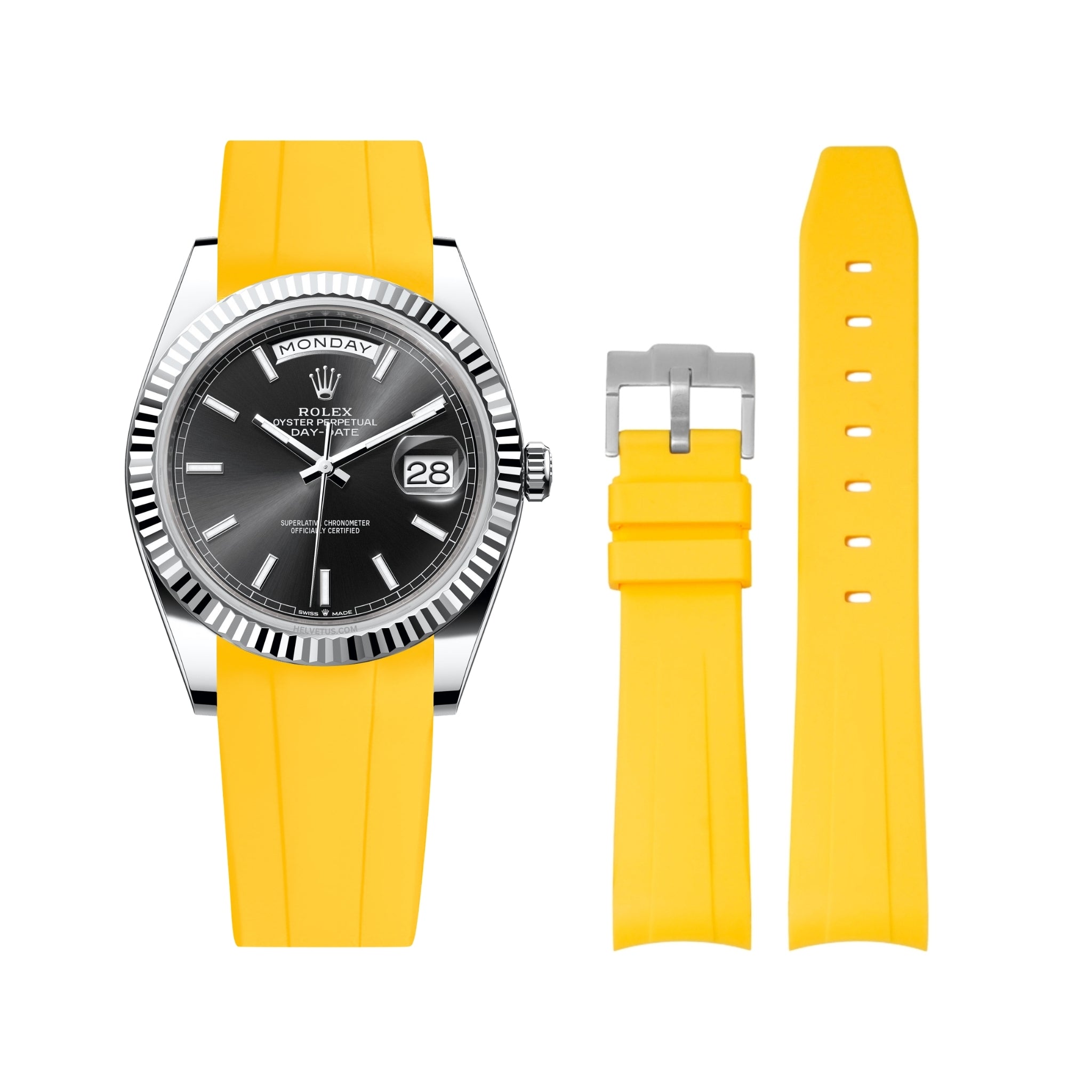 Kautschukarmband für Rolex Day - Date 40mm – Gelb - Helvetus DE