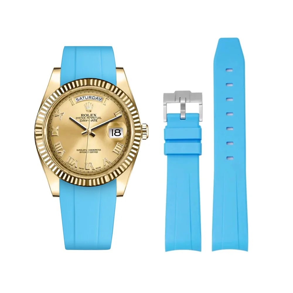 Kautschukarmband für Rolex Day - Date II 41mm – Hell Blau - Helvetus DE