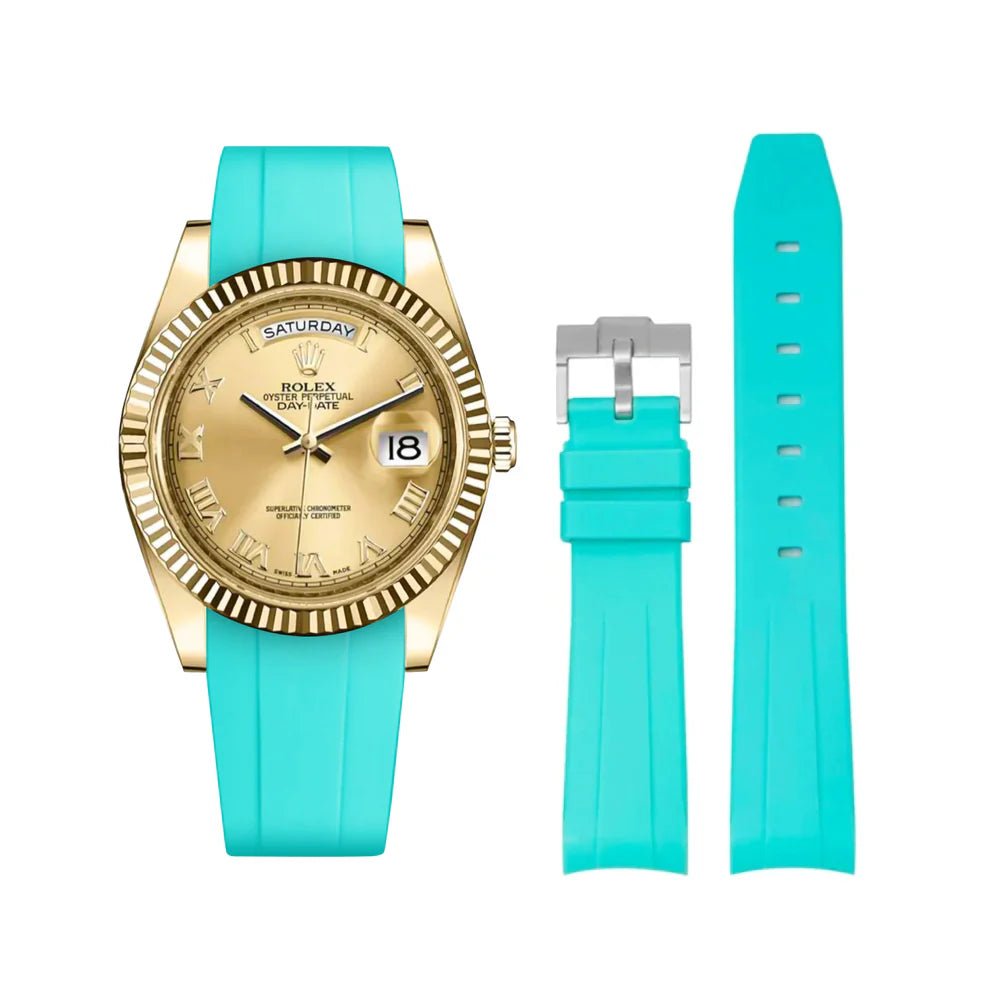 Kautschukarmband für Rolex Day - Date II 41mm – Türkis - Helvetus DE
