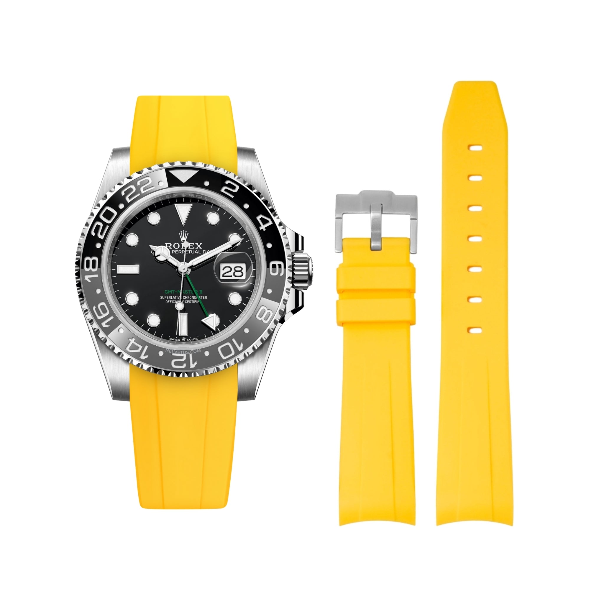 Kautschukarmband für Rolex GMT - Master II – Gelb - Helvetus DE
