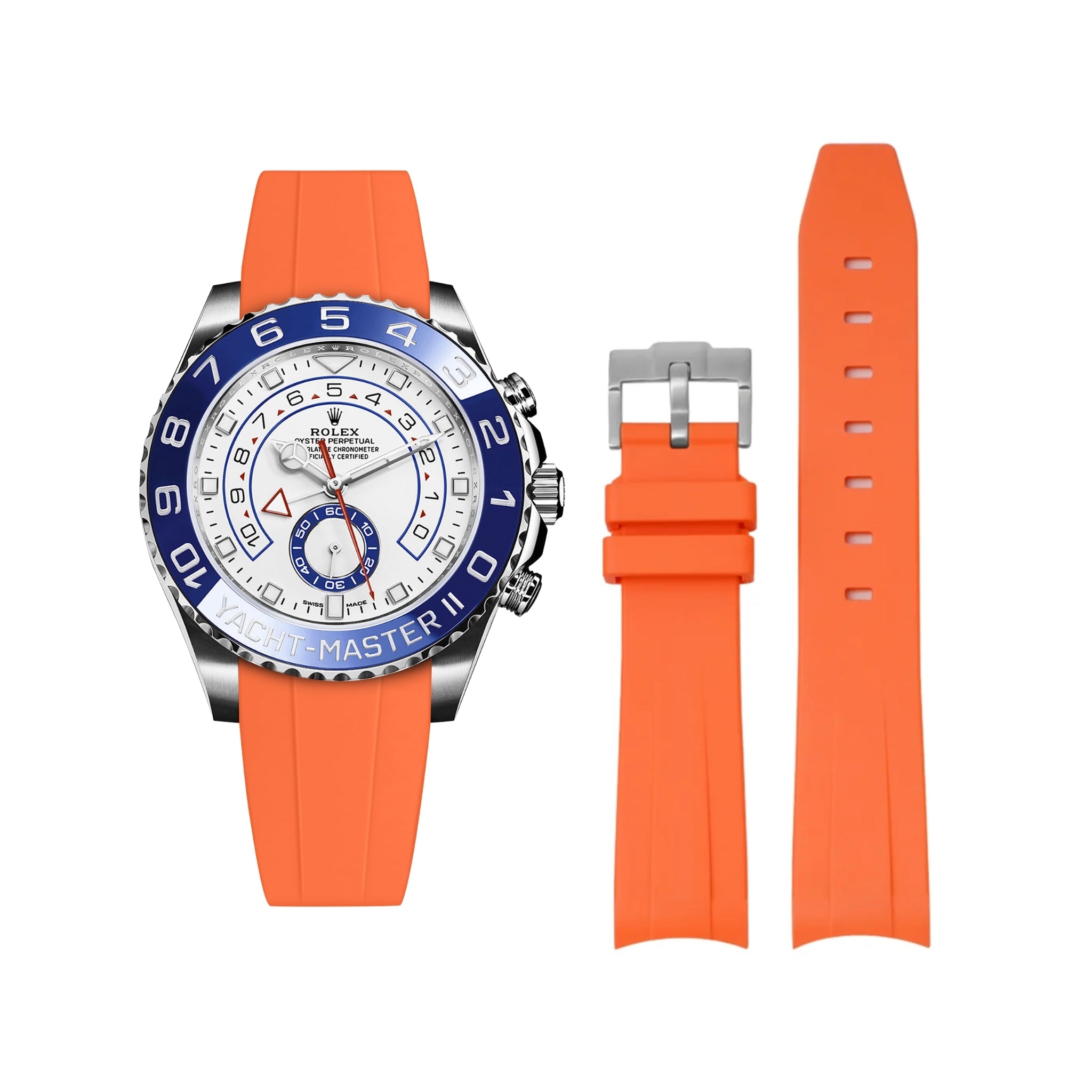 Kautschukarmband für Rolex Yacht - Master II – Orange - Helvetus DE