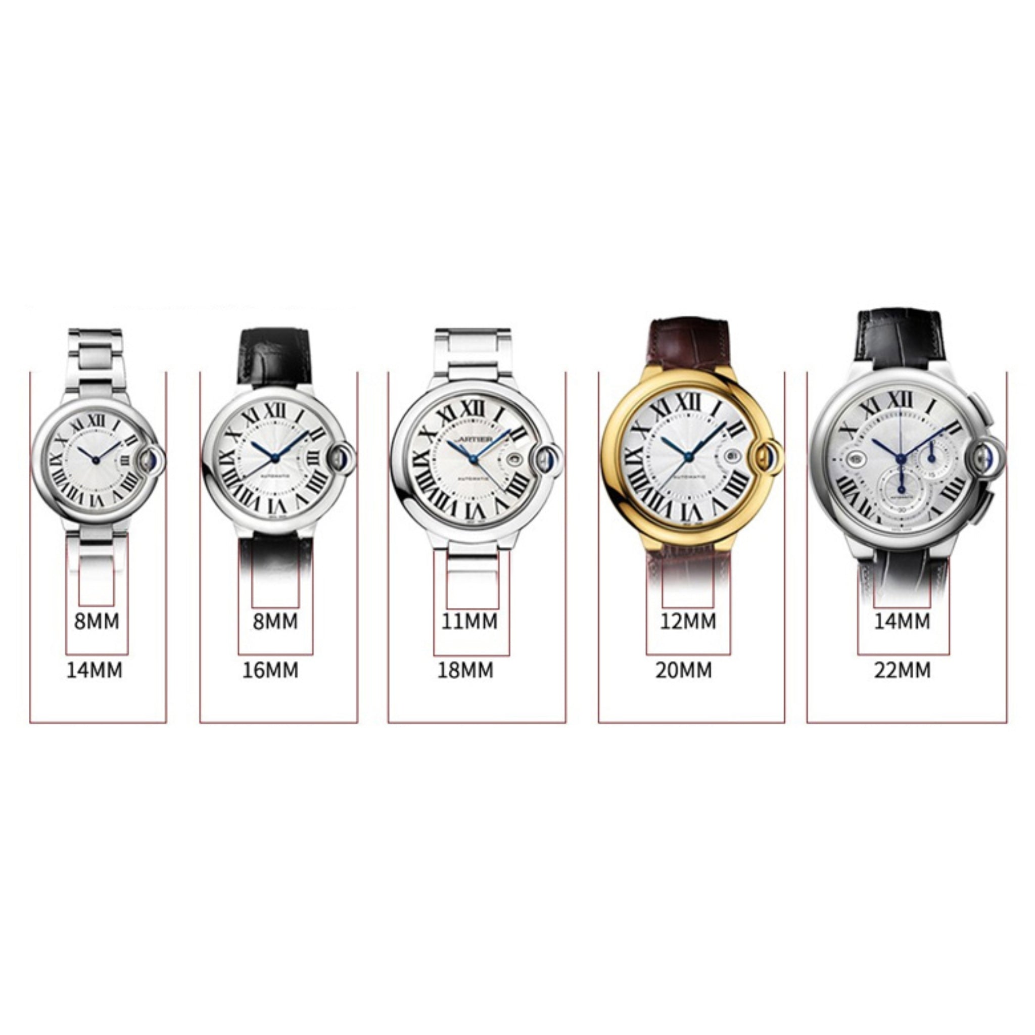 Leder Armband für Cartier Ballon Bleu – Blau - Helvetus DE