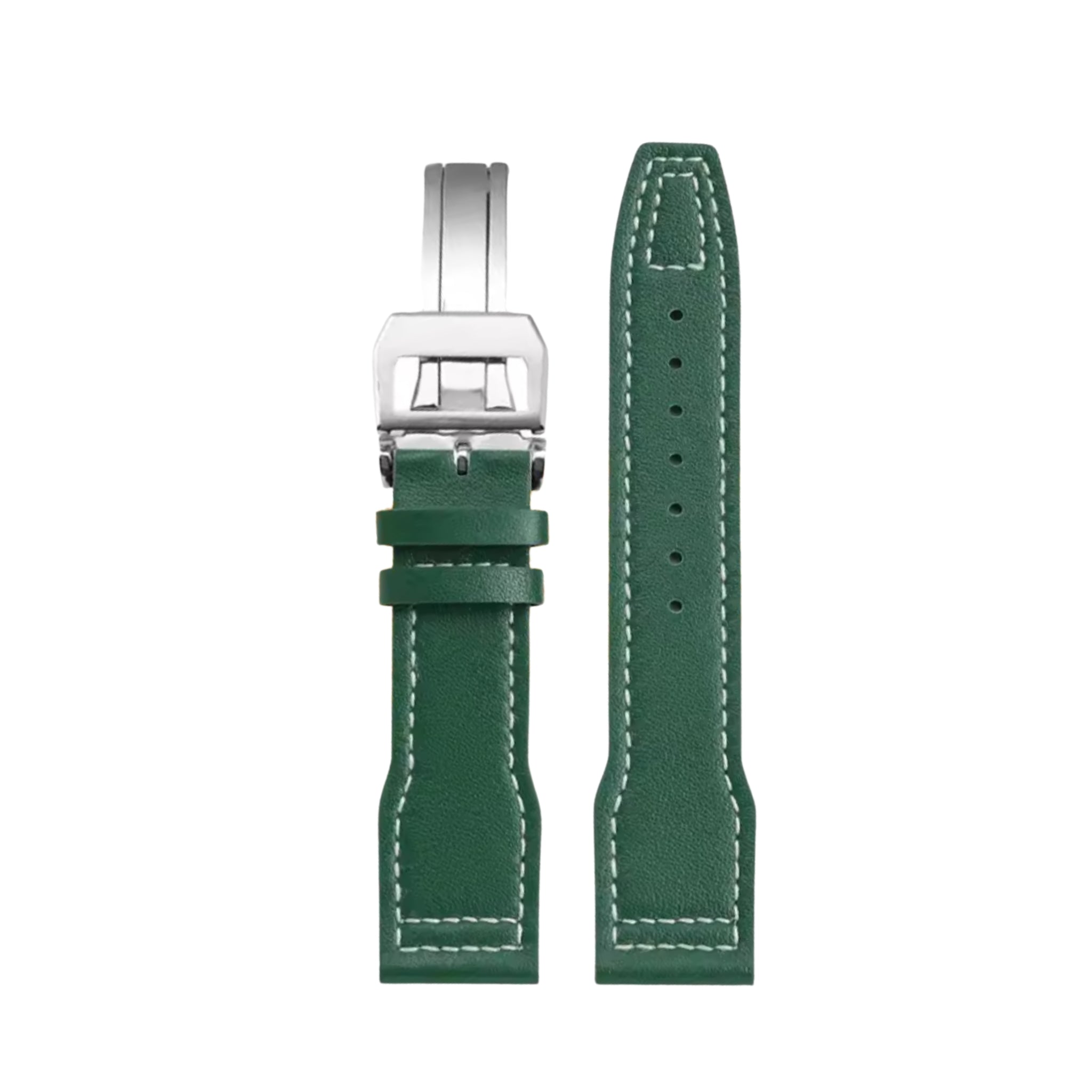 Leder Armband - für IWC Pilot - Grün - Ohne Nieten - Helvetus DE