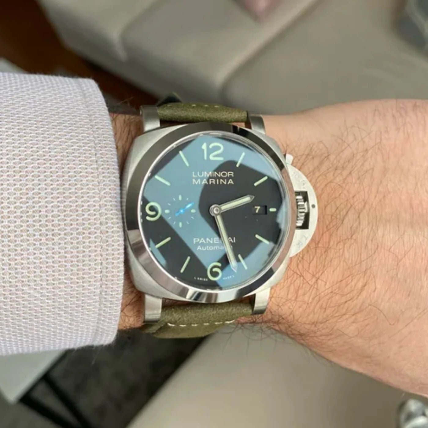 Leder Armband - Für Panerai - Oliven Grün - Helvetus DE