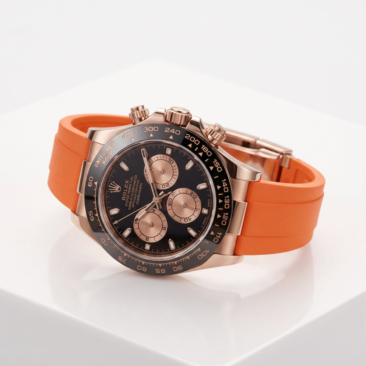 Oranges FKM-Kautschukarmband für Rolex Oysterflex – Daytona, Yacht-Master & Sky-Dweller - Helvetus