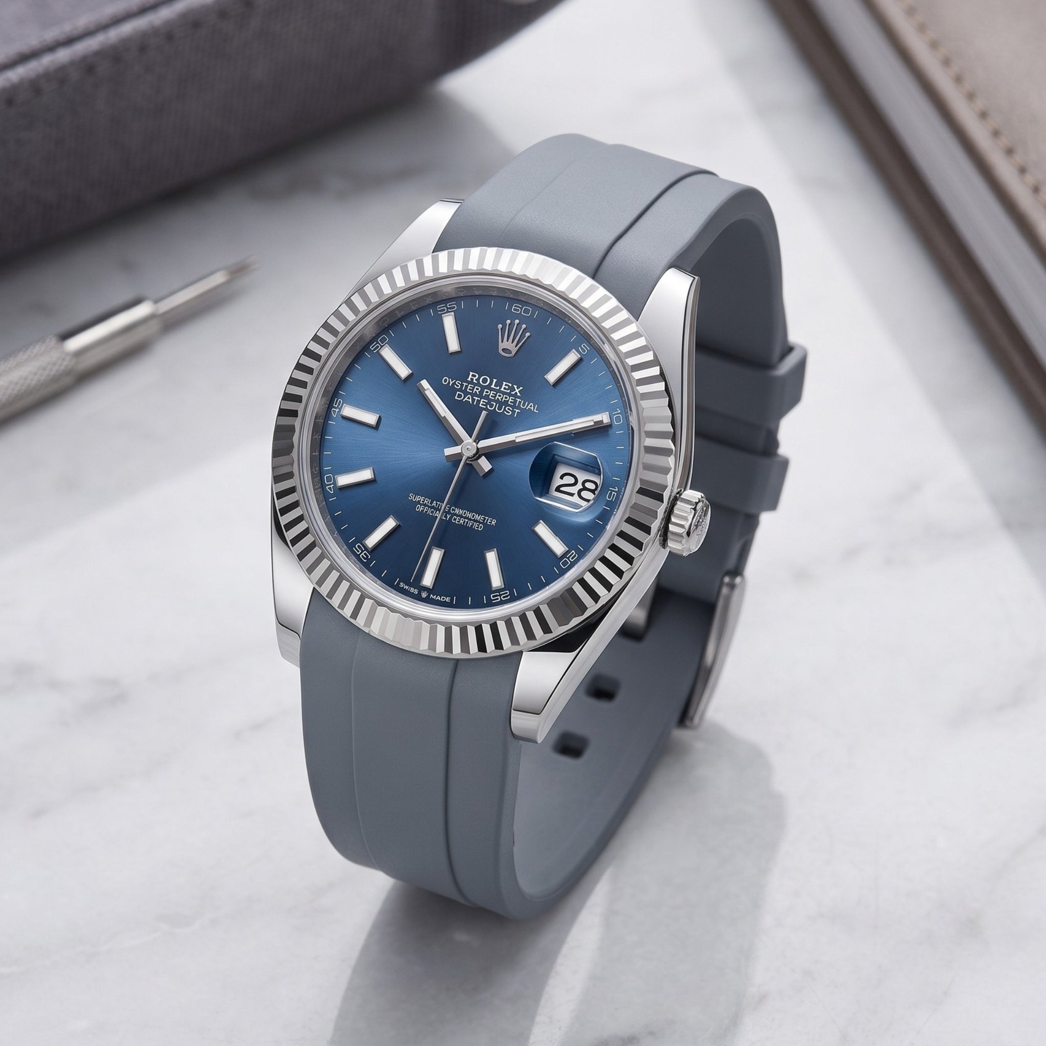 Gumowy pasek do Rolex Datejust 41 mm – szary